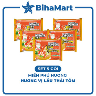 - acecook - miến phú hương vị lẩu thái tôm, miến gói nước vị lẩu thái tôm phú hương, miến đậu xanh phú hương