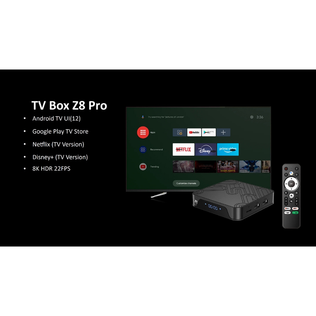 TV Box Z8 Pro Android TV 12 Điều Khiển Giọng Nói - New 2024