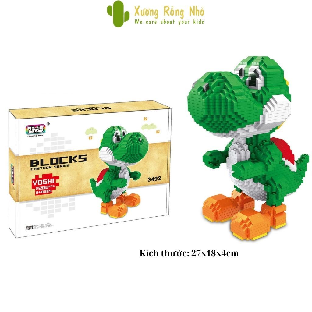 Mô hình lắp ráp khủng long xanh siêu hot trang trí decor phòng, Mô hình 3d size lớn khủng long