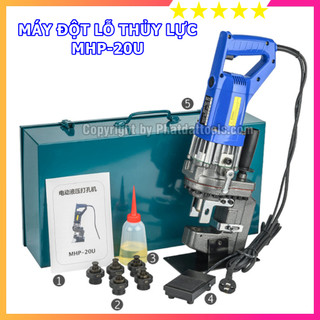 Máy đột lỗ thủy lực đài loan chạy điện cầm tay mhp-20 - đột bản thép, sắt dày 6 li - bảo hành 12 tháng