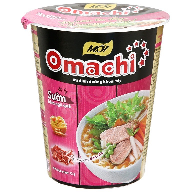 Mì khoai tây Omachi xốt bò hầm / Mì khoai tây Omachi Sườn Hầm Ngũ Quả ly