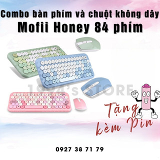 Bộ bàn phím giả cơ và chuột không dây MoFii Honey - Gõ cực êm không ồn - Tương thích máy tính bàn PC, Laptop, Tivi,....