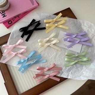 Set 2 kẹp tóc mỏ vịt thắt nơ ruy băng