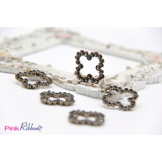 Charm đá hình hoa 4 cánh làm phụ kiện tóc, phụ kiện may mặc, phụ kiện thời trang