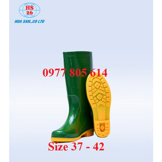 (Ủng nữ) Ủng lao động Hoa San xanh đế vàng cho nữ size 37-42, ung lung Hoa San xanh de vang size 37-42