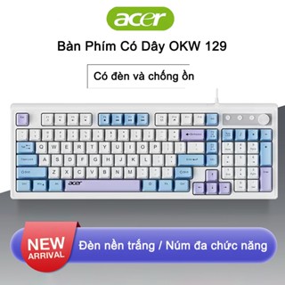 Bàn Phím Có Dây Acer OKW 129 Có Đèn LED Và Giảm Tiếng ồn Chống Bụi Và Giật Gân