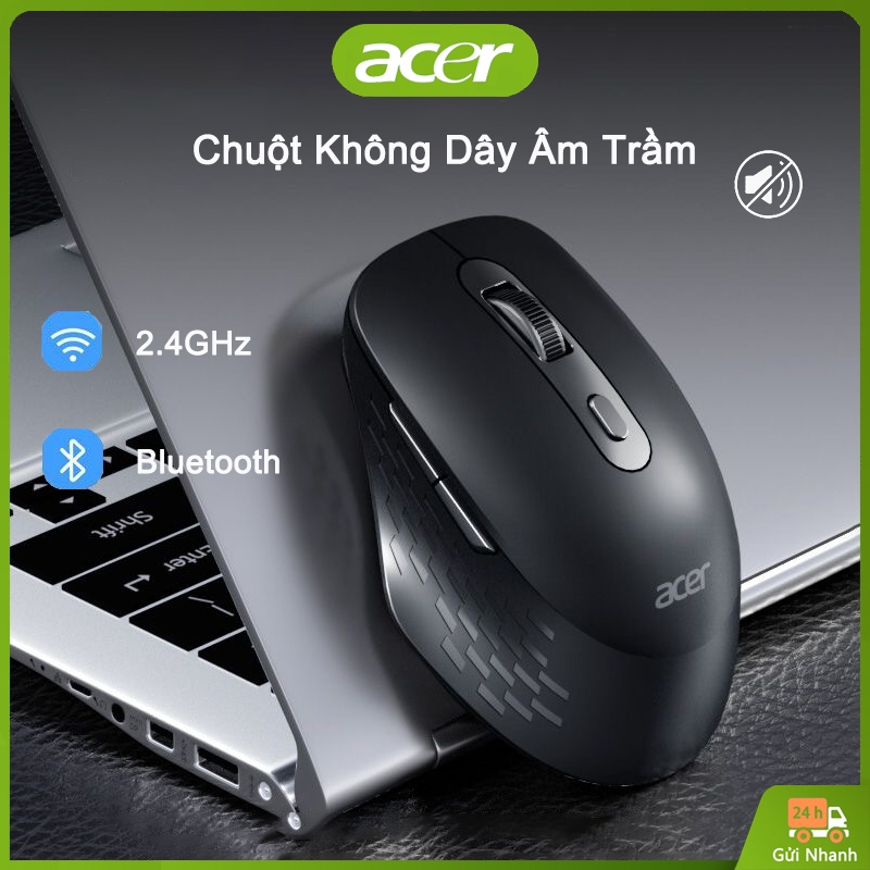 Chuột Không Dây Âm Trầm Acer OMR215 Chế Độ Kép 2.4G Và Bluetooth Có Thể Sạc Lại Thích Hợp Làm Văn Phòng Công Ty Và Game