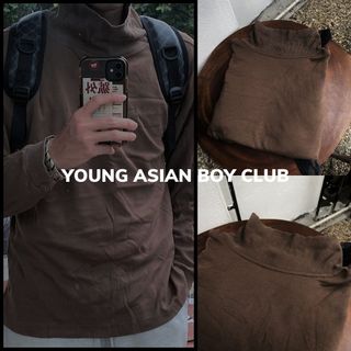Áo Thun Nỉ Cổ Lọ Thời Trang Phong Cách Hàn Quốc nam nữ unix cực đẹp cực chất - Young Asian Boy Club