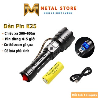 Đèn pin siêu sáng k25 metal store ánh sáng mạnh đèn pin chống nước