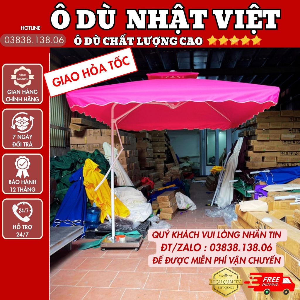 DÙ LỆCH TÂM Ô LỆCH TÂM MÁI VUÔNG LOẠI 1 KÍCH THƯỚC 2M5X2M5 Ô DÙ NHẬT VIỆT M7