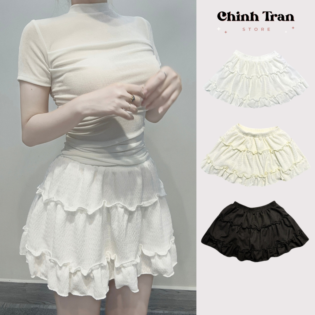 Chân váy BÈO 2 TẦNG chất xốp xinh xắn - Chinh Trần Store