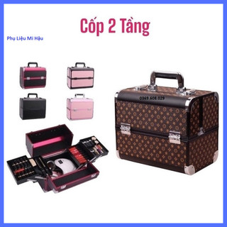 Cốp nhôm 2 tầng đựng đồ nail,mi,cốp phun xăm,cốp trang điểm,hộp đựng đồ nghề make up,tủ nhôm mac_túi đựng đồ