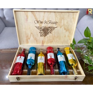 Quà tặng hộp gỗ cao cấp 6 chai rượu vang ý 1933 - nồng độ 14%