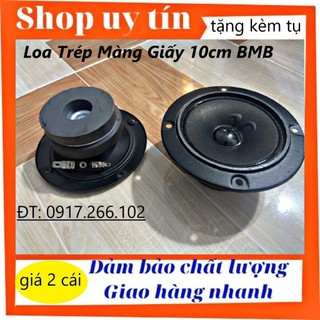 Cặp loa trép giá rẻ từ kép 10cm tròn màng giấy tặng tụ xịn - Trép rời BMB