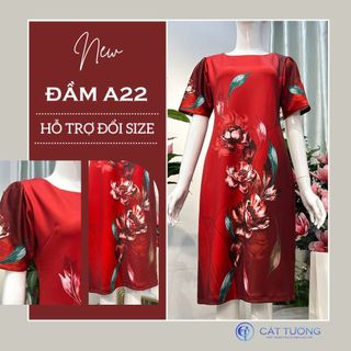 Đầm trung niên thiết kế sang trọng quà tặng bà, tặng mẹ A22 - Thời trang Cát Tường