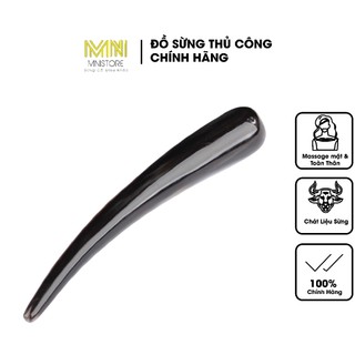 Cạo gió sừng trâu ngọn trơn day ấn huyệt kích thước 14-20cm màu Đen dụng cụ massage toàn thân bấm huyệt