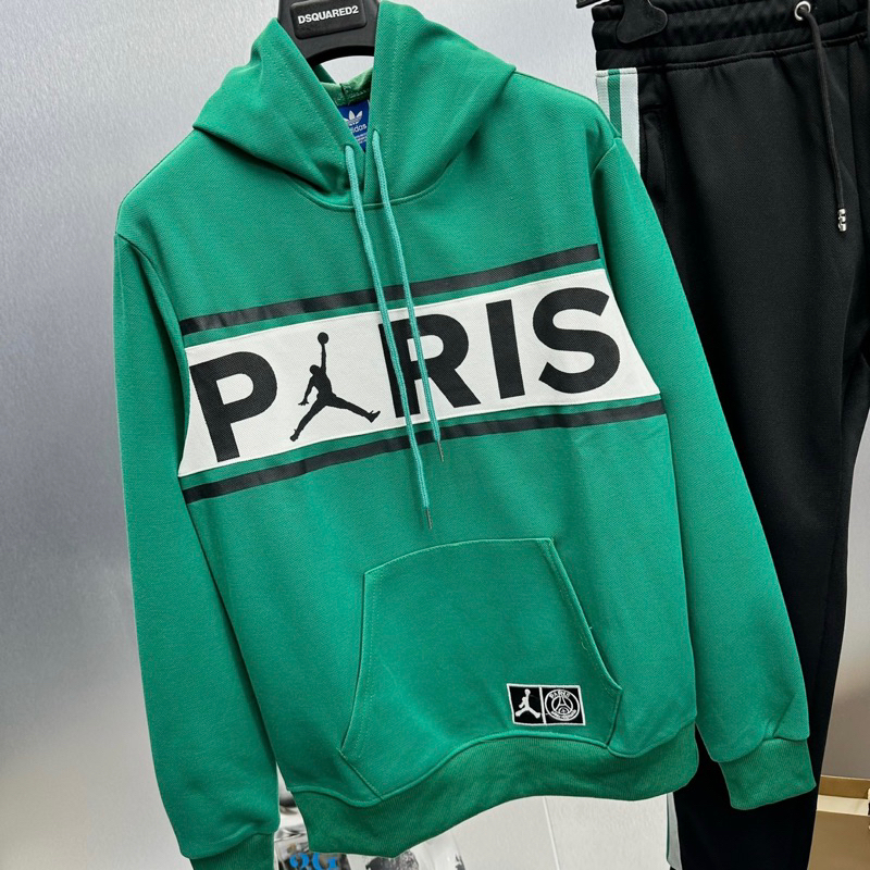 Bộ Quần Áo Dài Paris PSG 2 Lớp -Bộ HOODIE HOT NHẤT 2024 Vải Umi Dày Dặn Bộ Hoodie Nỉ PSG_Paris Xanh 2 Màu Cao Cấp