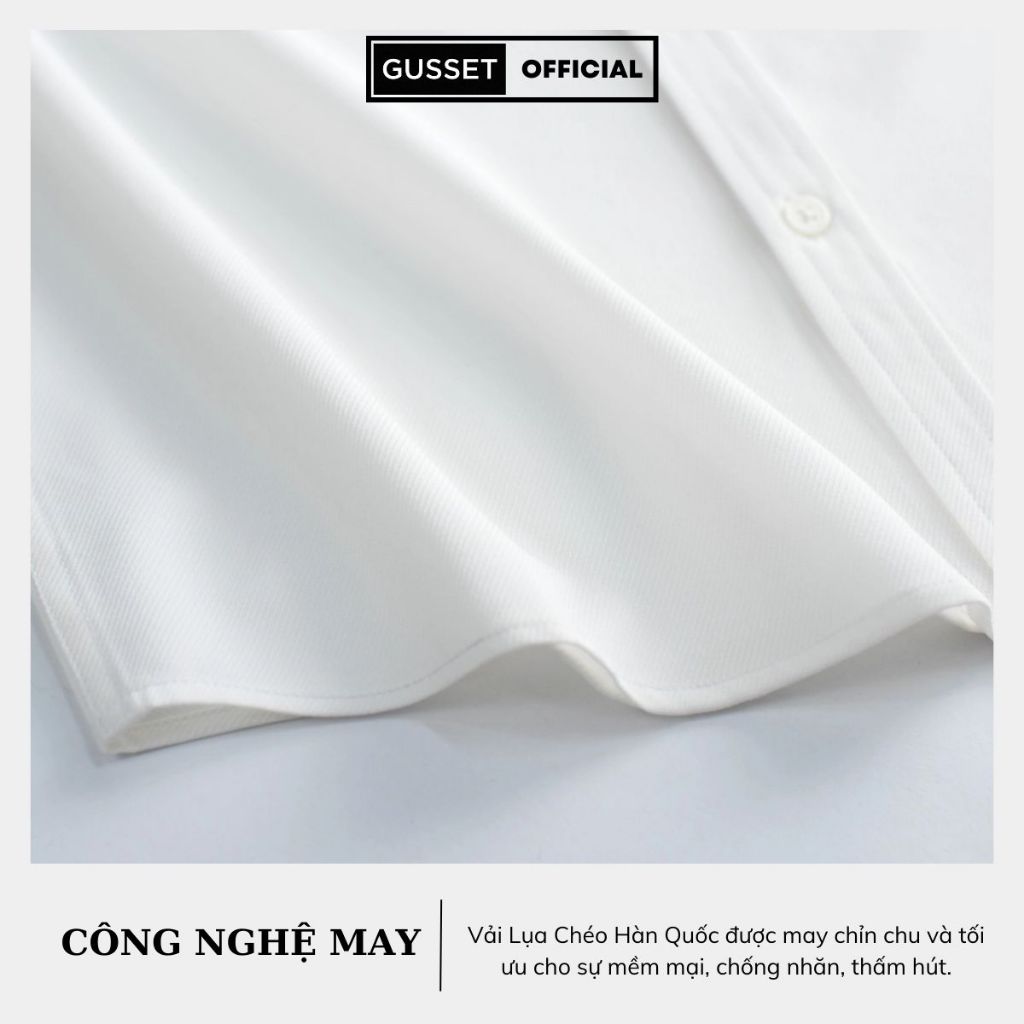 Áo Sơ Mi Nam Thêu UNBOUNDED GUSSET Chính Hãng Chất Vải Lụa Chéo Cao Cấp Dày Dặn Chống Nhăn Streetstyle