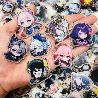 [Combo 5/10] Miếng charm nhựa 4cm/2cm/1cm acrylic 2 mặt Genshin Impact lắc ốp điện thoại trang trí (không chọn mẫu)