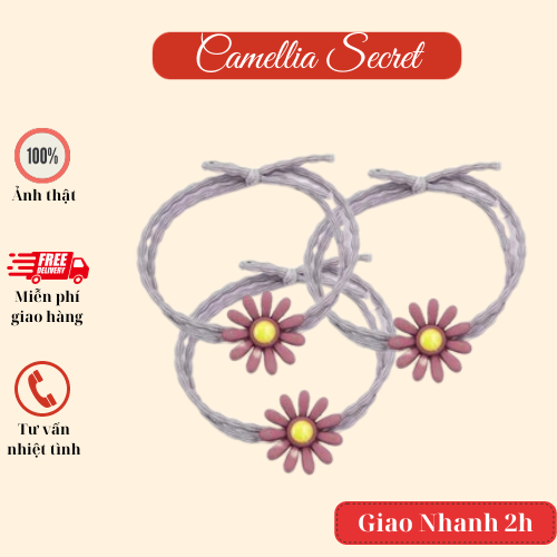 Thun cột tóc Hoa cúc Hanmade Camellia