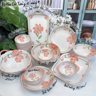 Set bát đĩa sứ hoa cát tường tách lẻ món