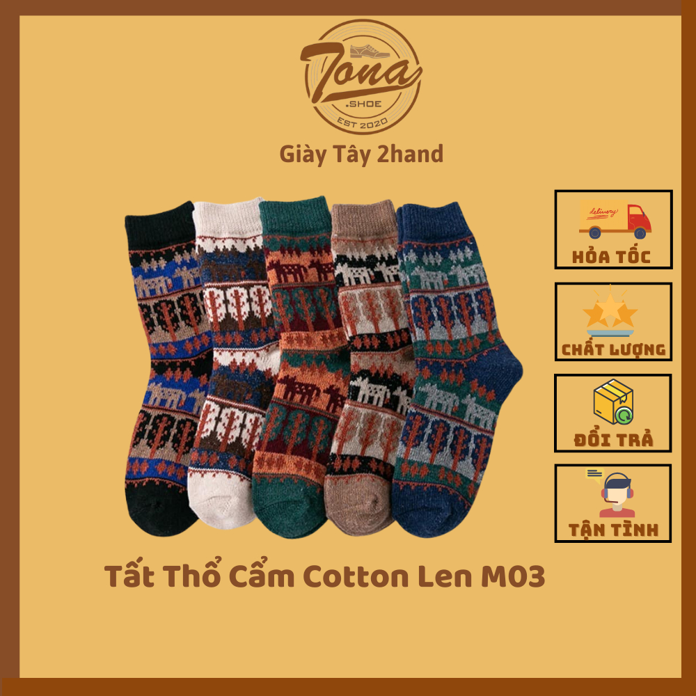 Tất Thổ Cẩm Hoạ Tiết Cây Vintage Nam Nữ M3