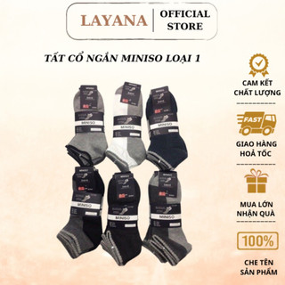 Set 5 đôi tất vớ nam Miniso CỔ NGẮN LAYANA thể thao chất dày dặn hàng xuất dư_LAYANA STORE