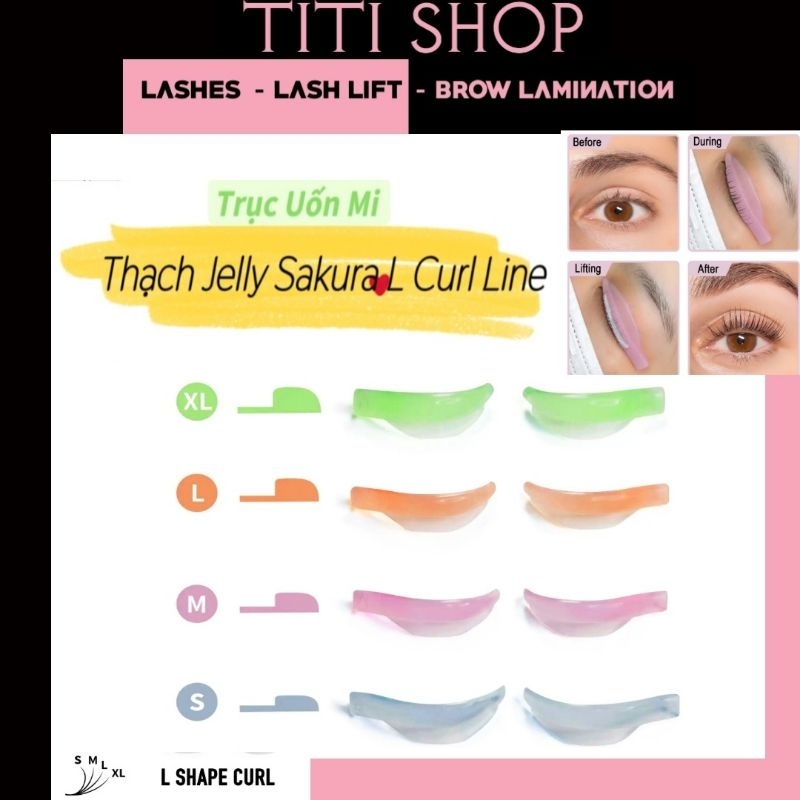 Trục Uốn Mi Thạch Jerry độ cong L curl line (4 đôi/box)