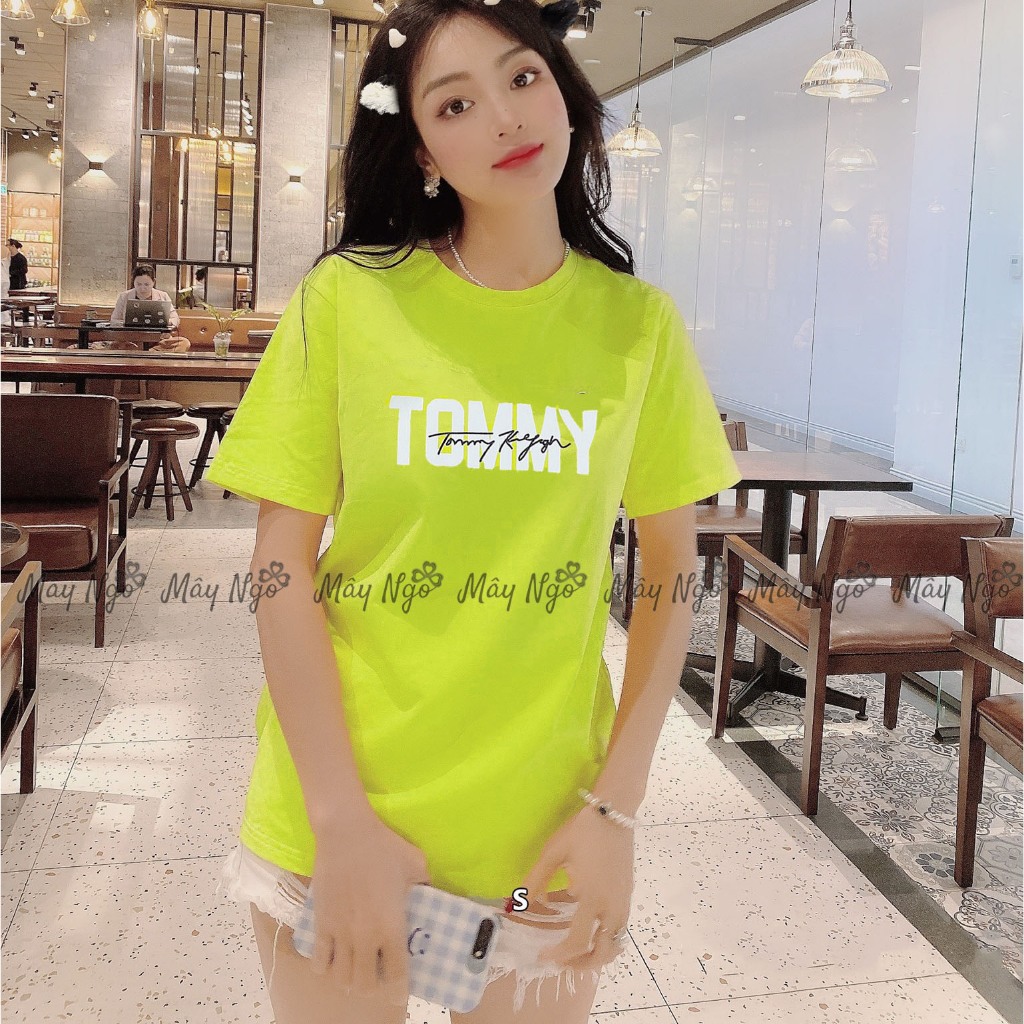 Áo thun thái form rộng in chữ vải mịn mát