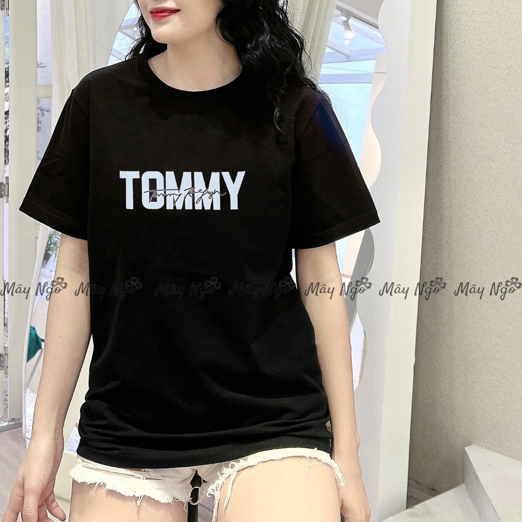 Áo thun thái form rộng in chữ vải mịn mát