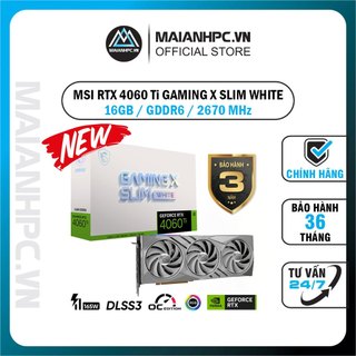 Vga card màn hình msi geforce rtx 4060 ti gaming x slim white 16g