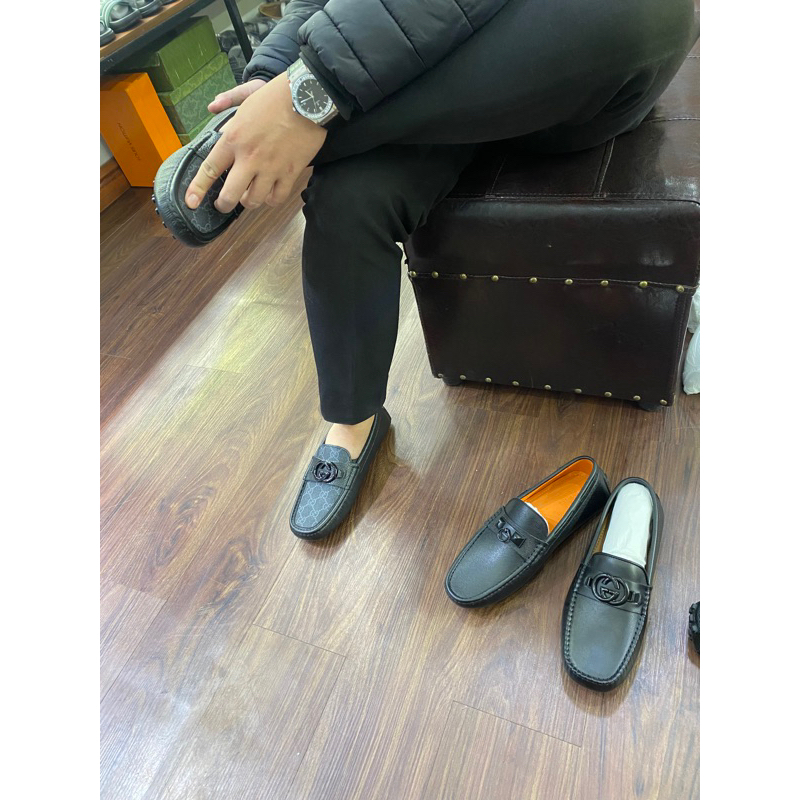 Giày lười nam Gc mũi ngắn mẫu mới thu đông 2023