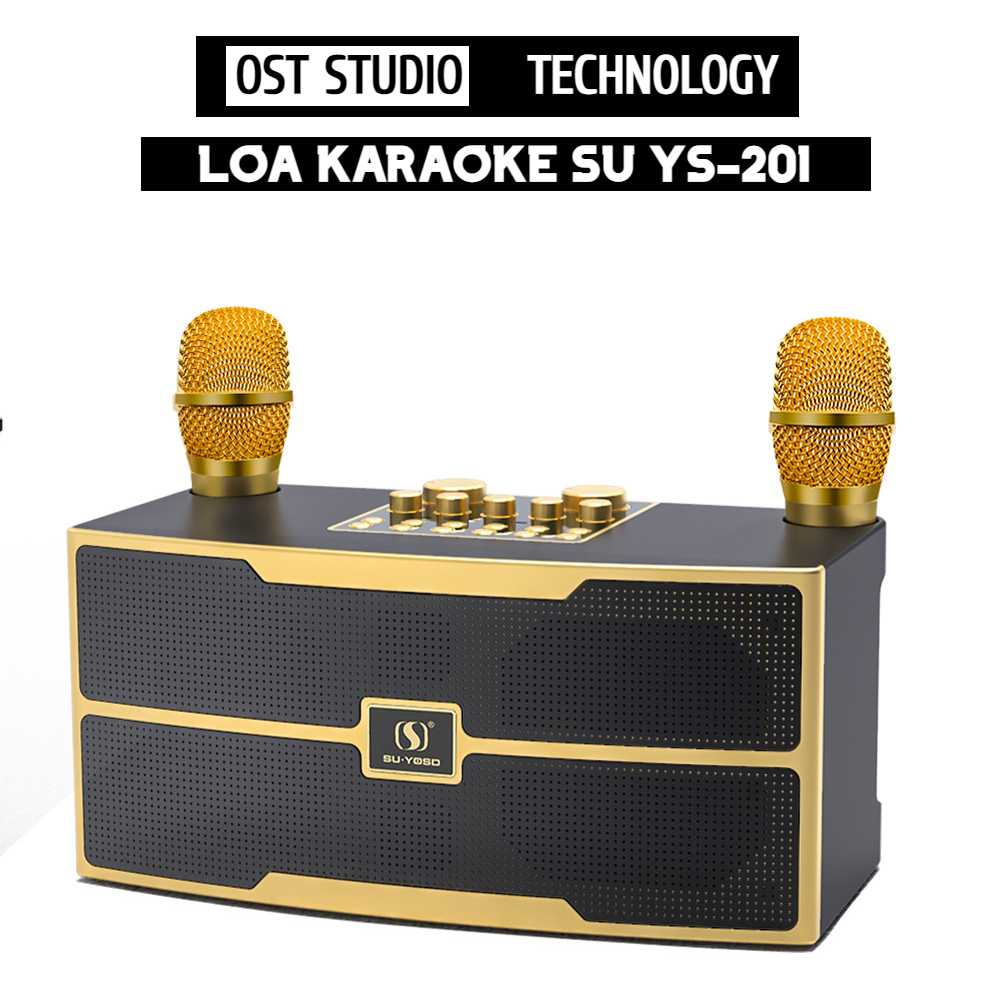 Loa Karaoke Bluetooth YS201 Phiên Bản Mới Nhất, Thiết Kế Cực Đẹp Âm Bass Hay, Loa YS-201 Tặng Kèm 2 Micro Hát Cực Nhẹ