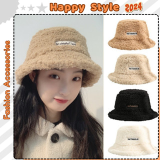 Mũ bucket lông cừu Nón tai bèo retro phong cách Hàn Quốc giữ ấm thu đông form unisex nam nữ - Happy Style