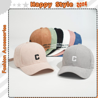 Mũ lưỡi trai Nón kết thêu chữ C chất nhung tăm Hàn Quốc cao cấp form unisex nam nữ N32 - Happy Style