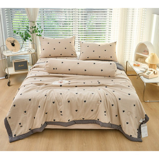 Bộ ga kèm vỏ gối Cotton Đũi Vintage-set 5 món