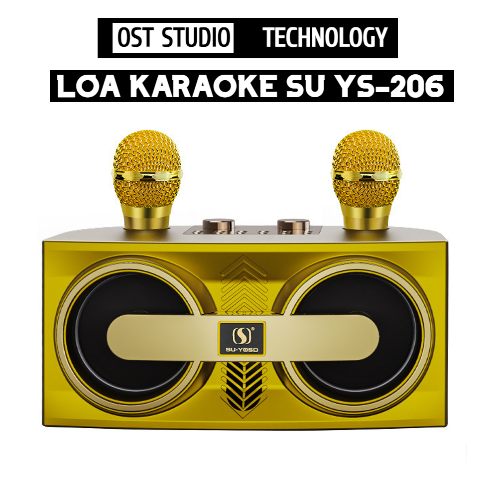 Loa Karaoke YS-206, Có 2 Micro Không Dây Hỗ Trợ USB, Thẻ Nhớ , Bluetooth. Cho Âm Thanh To Rõ Ràng. L