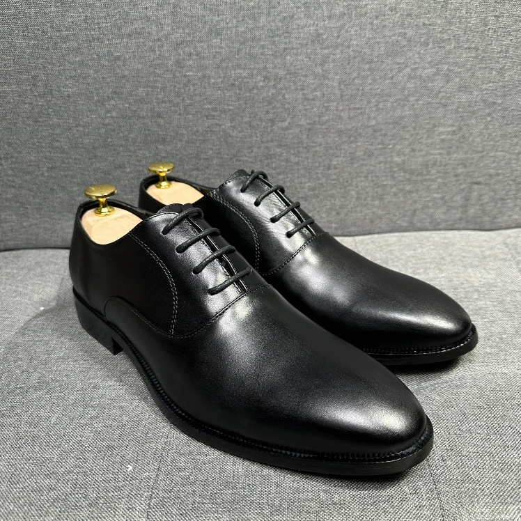 Giày Oxford Nam Da Bò Nappan Đế Phíp Gỗ Mũi Gồ Nhọn Hiện Đại, Giày Tây Công Sở Da Thật Sang Trọng Thanh Lịch Khâu Đế
