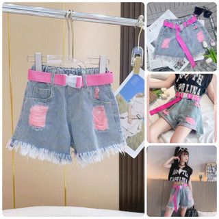 quần jean bé gái lớn quần short ngắn vát nhẹ quần bò size đại QJ35 size 130-170 25-45 kg quần áo trẻ Em hàn quốc