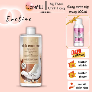  Nước tẩy trang dưỡng ẩm tinh dầu dừa 2 tác động Eveline Rich Coconut 500ML