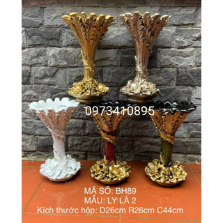 Bình hoa ly lá 2 composite mã bh89, lọ hoa trang trí, bình cắm hoa cao cấp