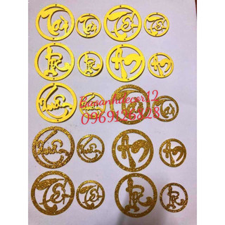 Chữ nhũ vòng tròn size 15 cm trang trí tết, decor...