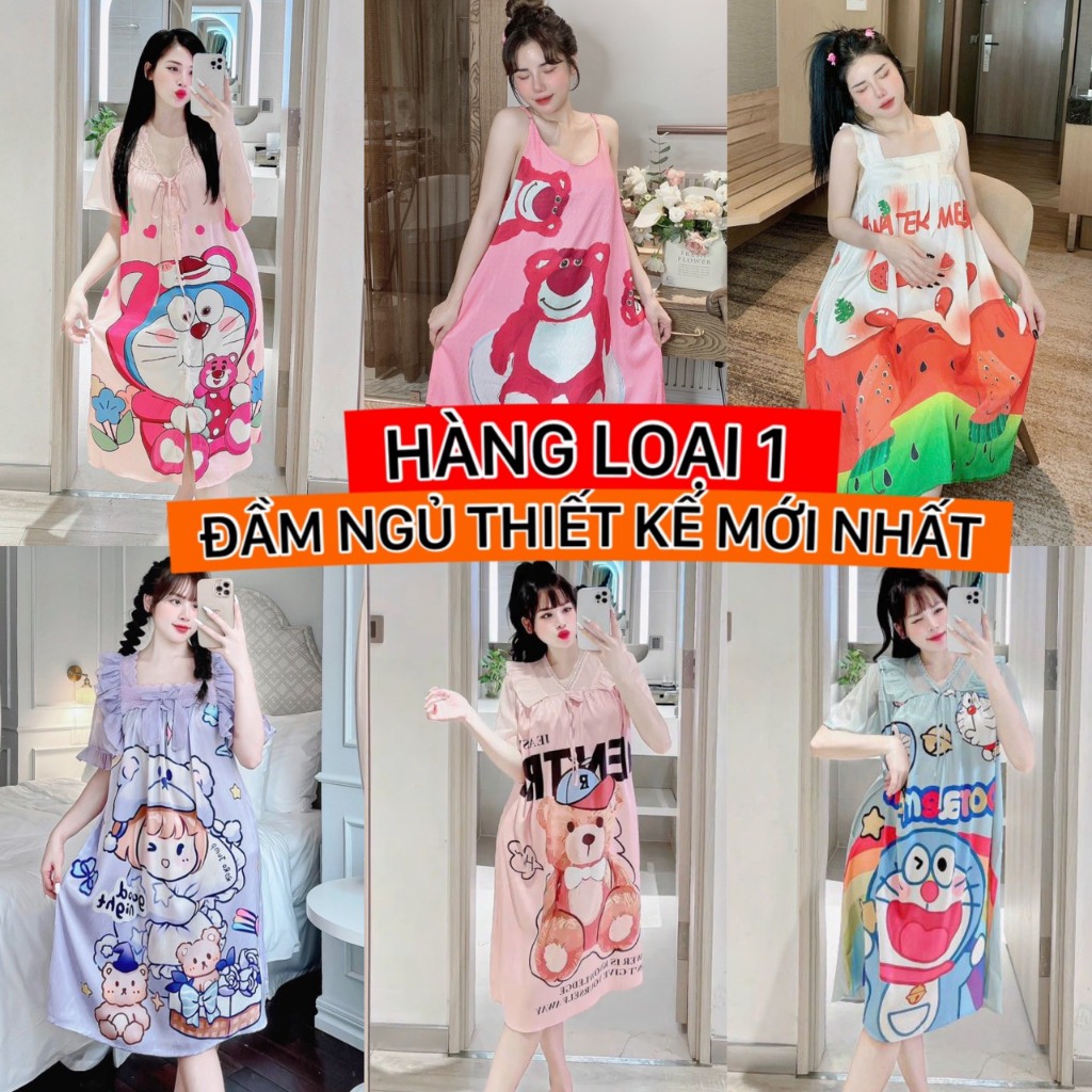 Đầm ngủ thiết kế mới nhất , váy ngủ lụa mềm mịn mát , pijama nữ giá rẻ tận xưởng , freeship, đồ bộ cao cấp