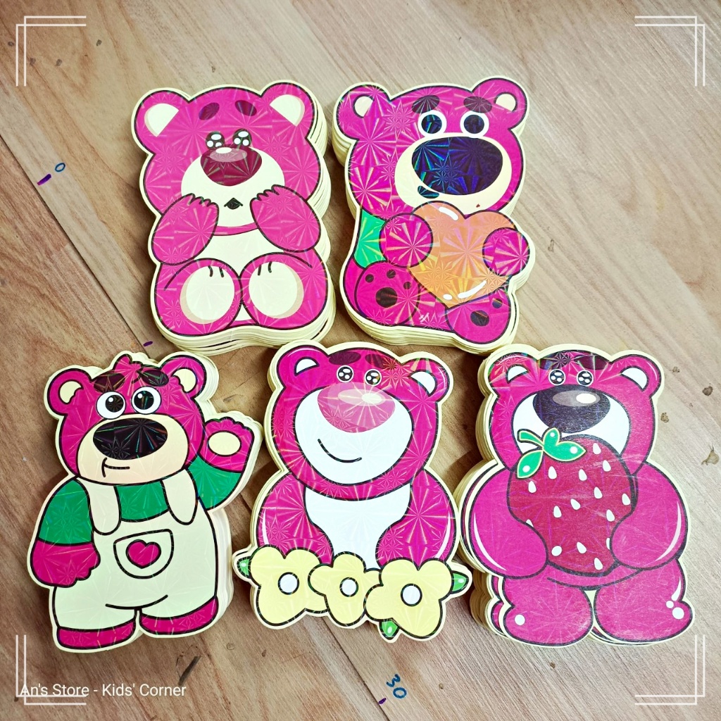 Set 10 Bao Lì Xì Gấu Dâu Chibi Phản Quang