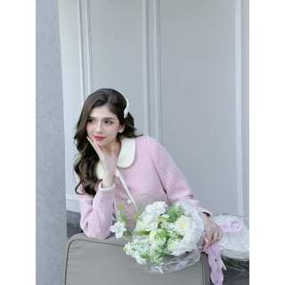 Set Dạ Nữ Elysnie Tweed Cao Cấp Hồng Joie Sét