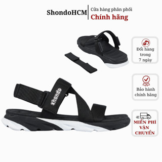  Giày Sandal Nam Nữ SHONDO F6 Sport Thời Trang Nhẹ Êm Đi Học Đi Làm đi chơi Đế Cao 3,5cm Màu Trắng Đen F6S0111 
