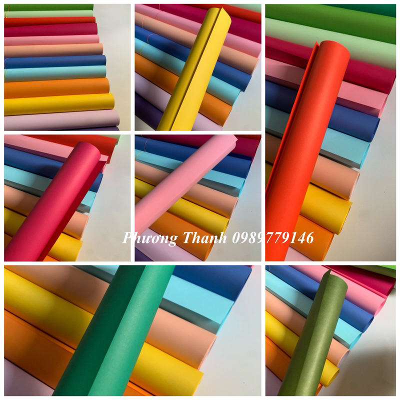 giấy Mỹ thuật 70g mỏng, kích thước 50x70cm 1 tờ gói quà, gấp quạt, sao hạc, origami