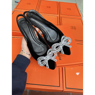 Giày sandan mũi nhọn GB65 nơ đá xinh