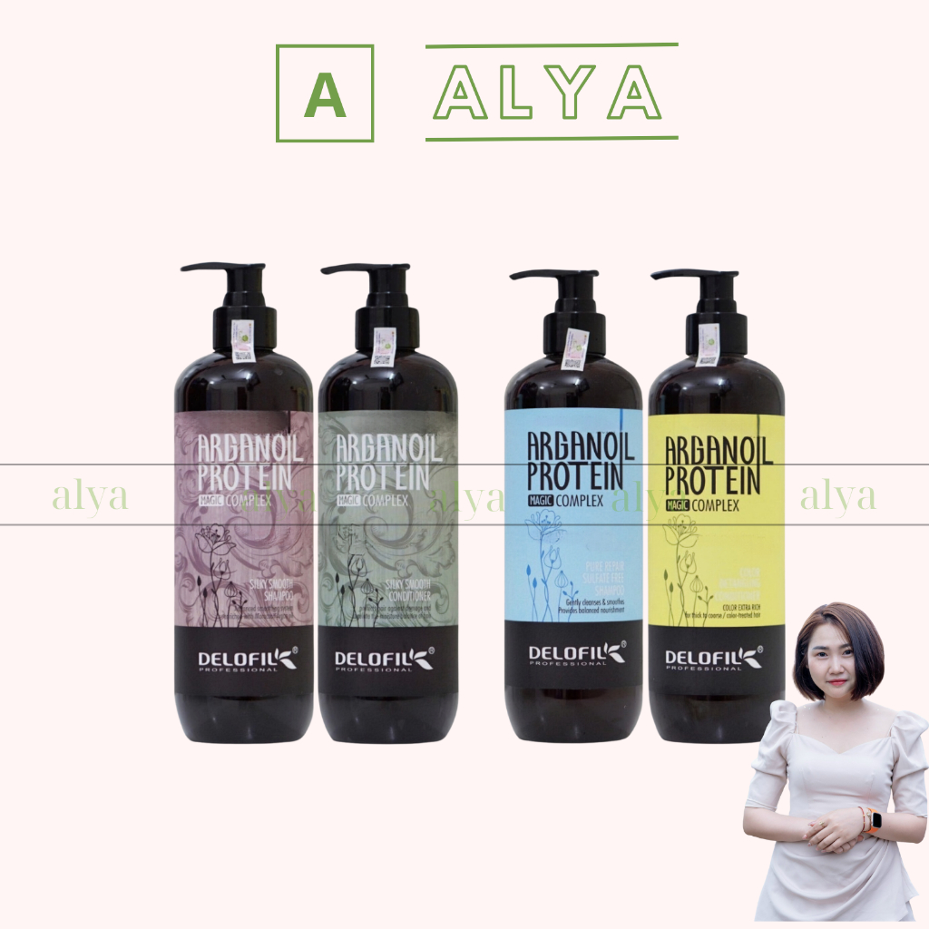 Cặp Dầu Gội Xả Delofil Arganoil Protein 800Ml *2 Giảm Gãy Rụng, Phục Hồi Tóc Hư Tổn, Khô Xơ. Hàng Chính Hãng Alya