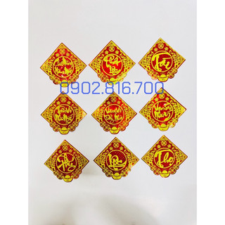 Sét 10 miếng decan dán dưa hấu - bưởi - bánh chưng - bánh tét phụ kiện trang trí tết